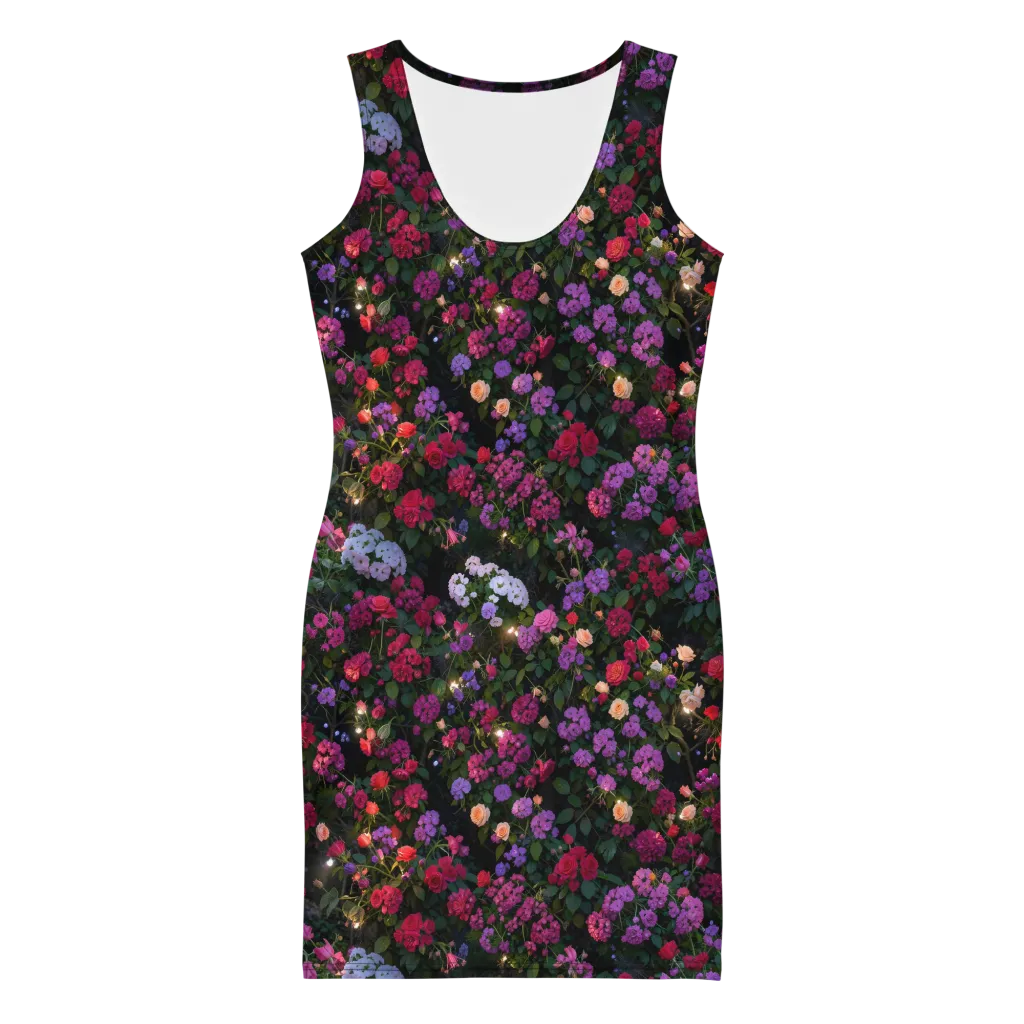 Velvet Bloom on Bodycon Dress — Front
