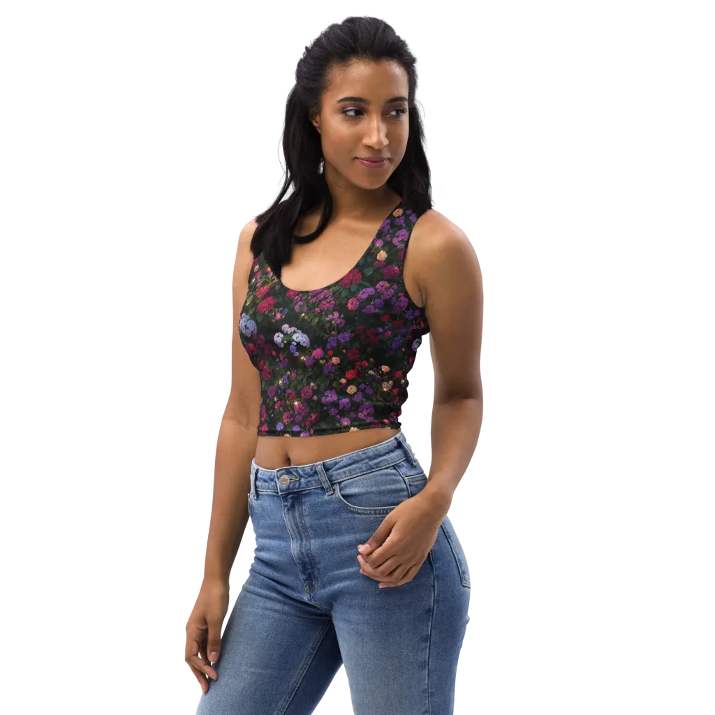 Velvet Bloom on Crop Top — Left Front