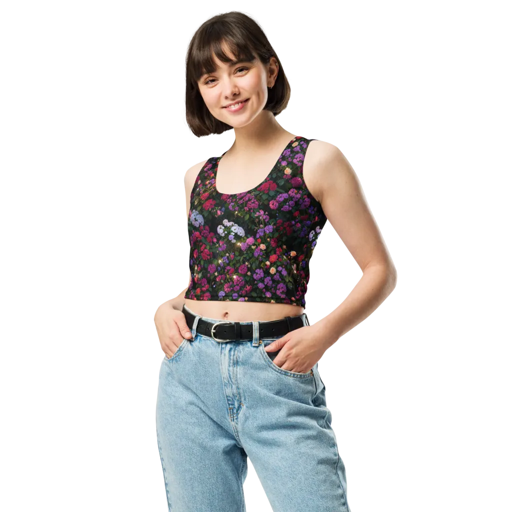 Velvet Bloom on Crop Top — Front