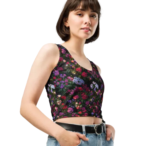 Velvet Bloom on a Crop Top