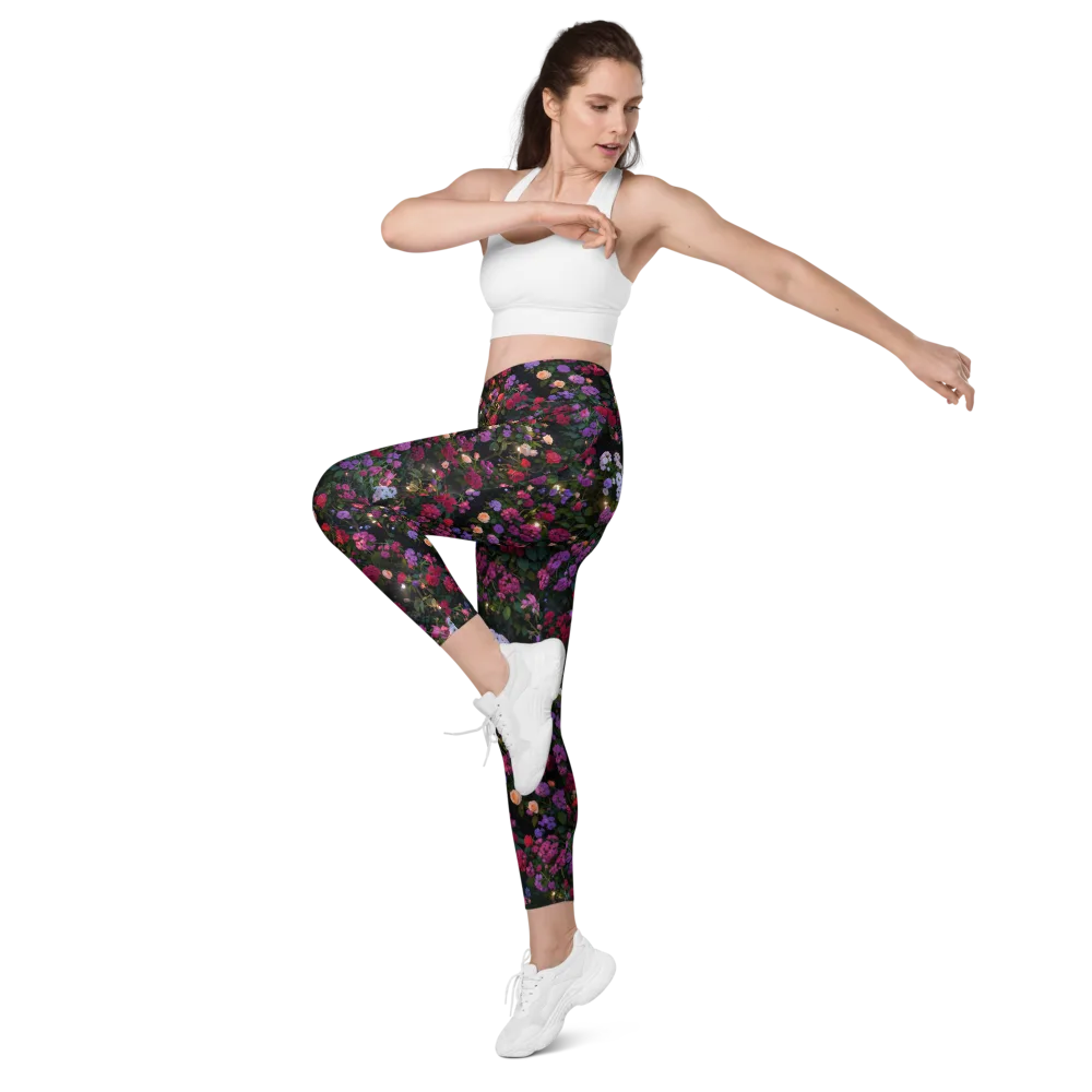 Velvet Bloom on Leggings with Pockets — Left Front