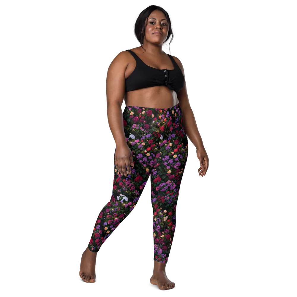 Velvet Bloom on Leggings with Pockets — Front
