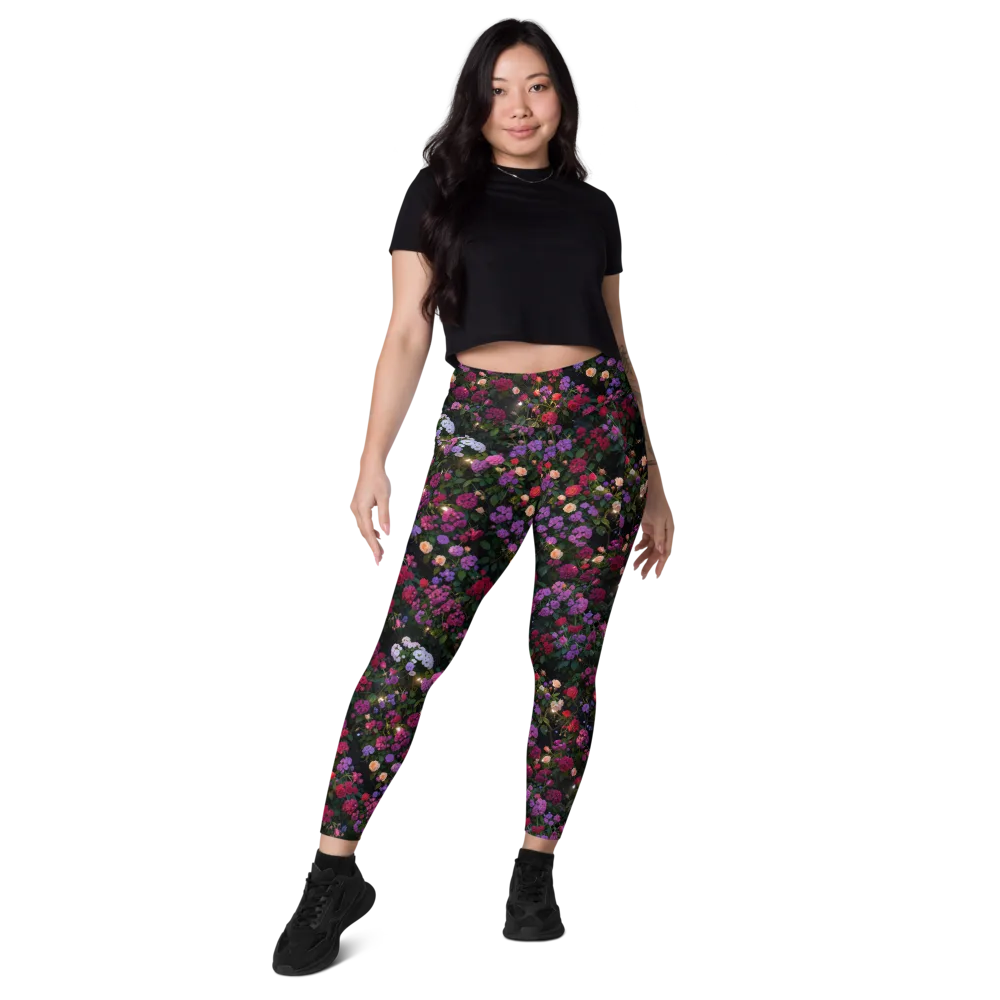 Velvet Bloom on Leggings with Pockets — Front
