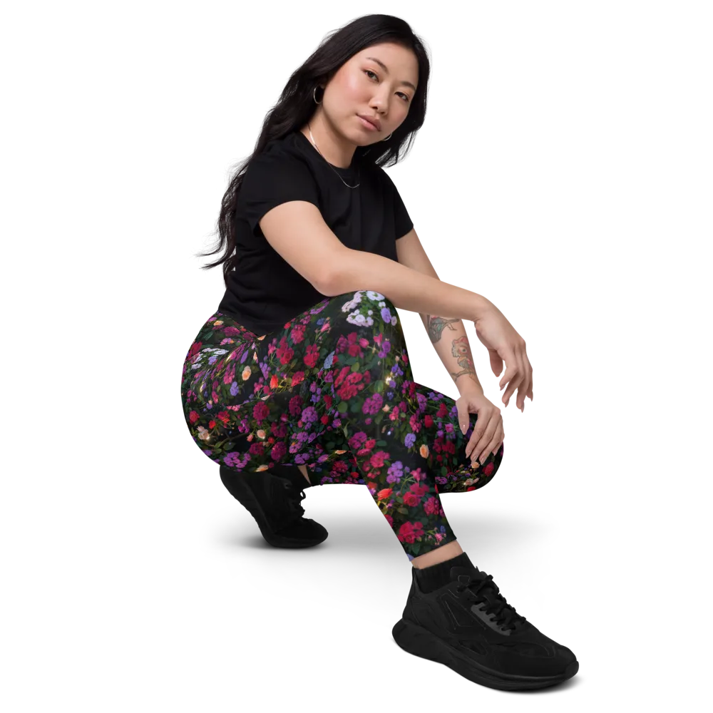 Velvet Bloom on Leggings with Pockets — Right Front