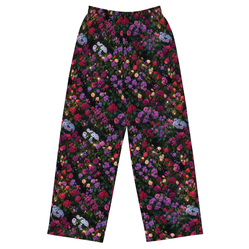 Velvet Bloom on Wide-Leg Pants — Front