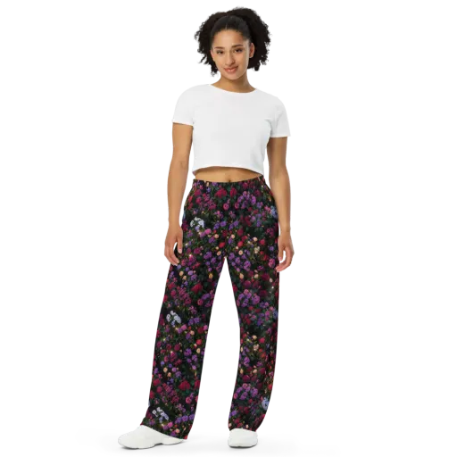 Velvet Bloom on a Wide-Leg Pants