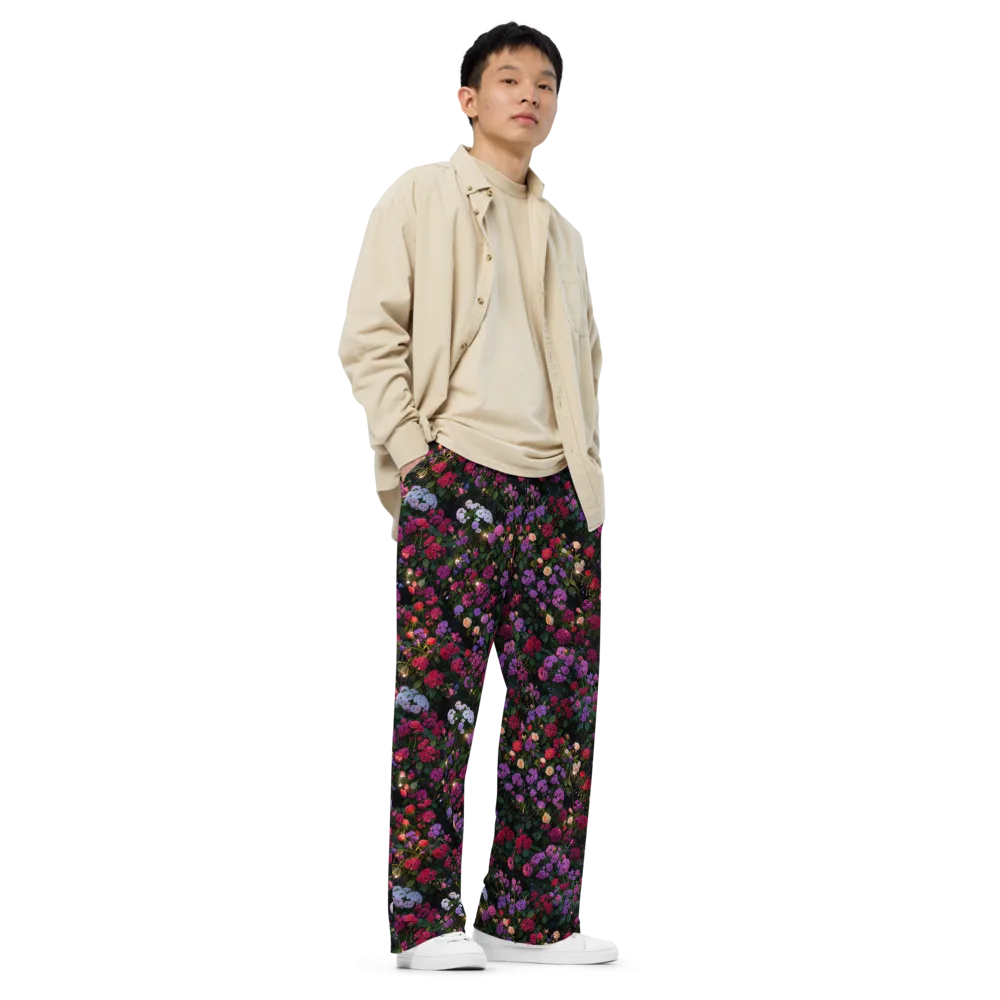 Velvet Bloom on Wide-Leg Pants — Right Front