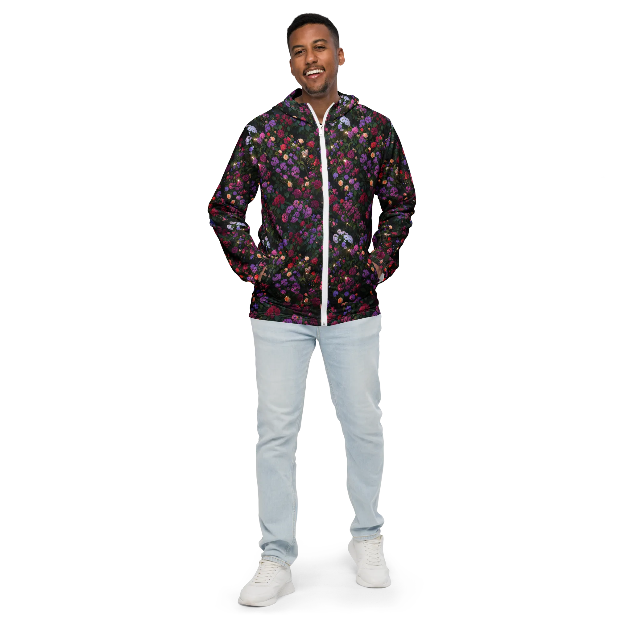 Velvet Bloom on Men's Windbreaker — Front