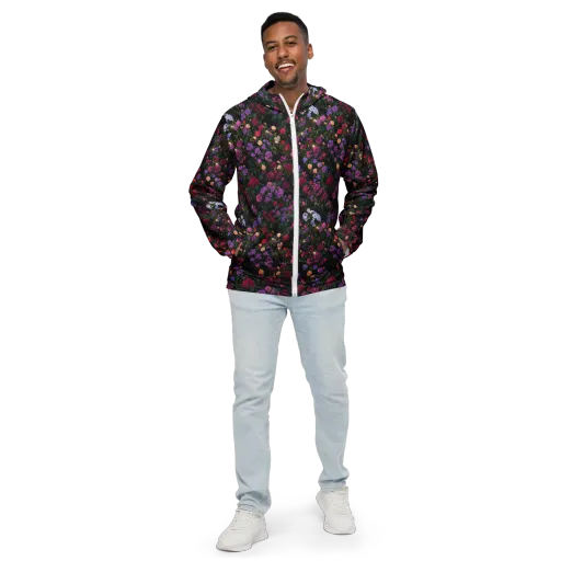 Velvet Bloom on a Men's Windbreaker