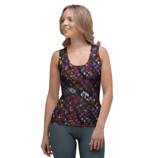 Velvet Bloom on a Women's Tank Top