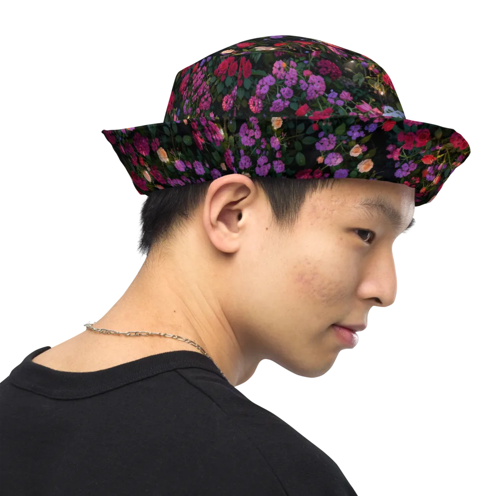 Velvet Bloom on Reversible Bucket Hat — Right Outside