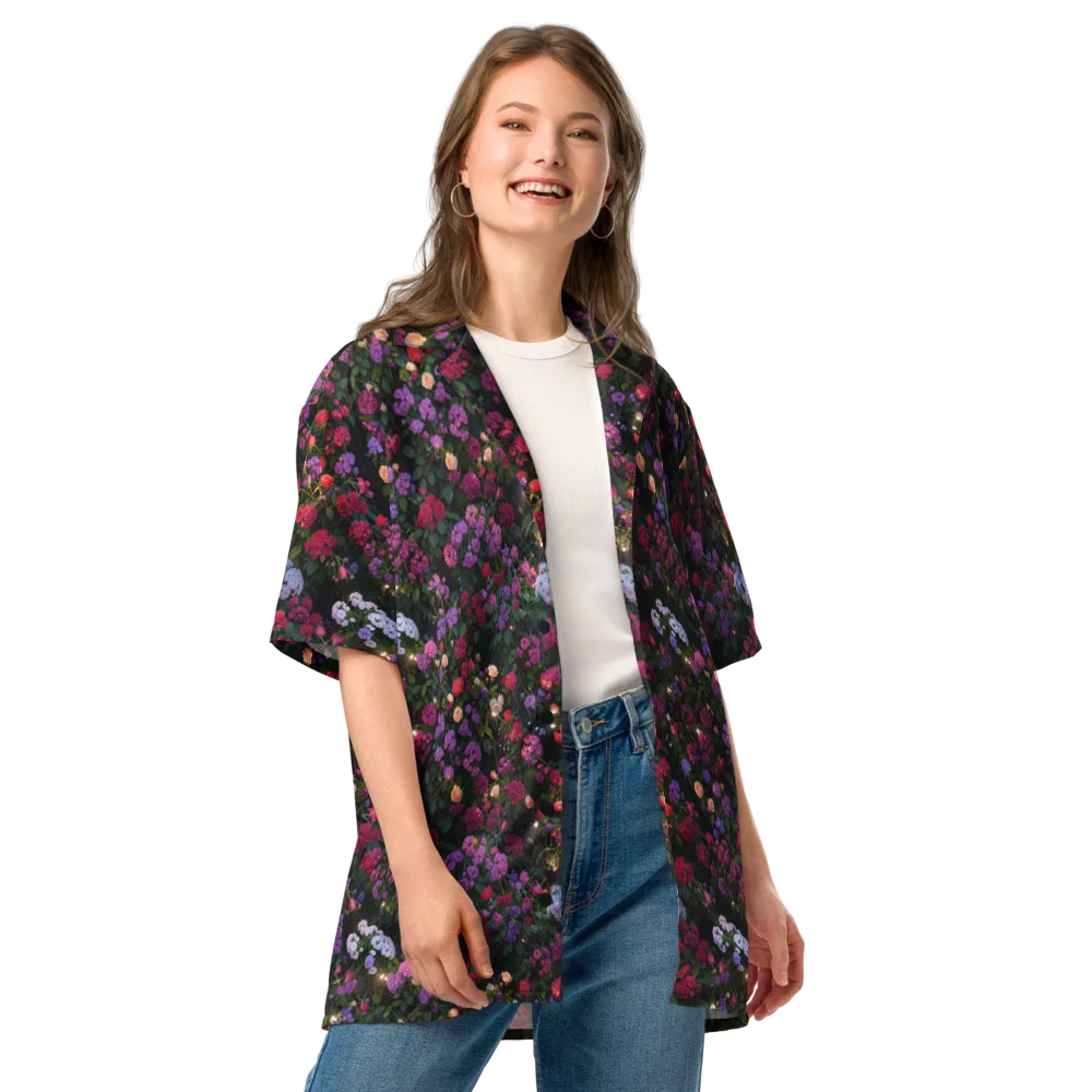 Velvet Bloom on Button Shirt — Front