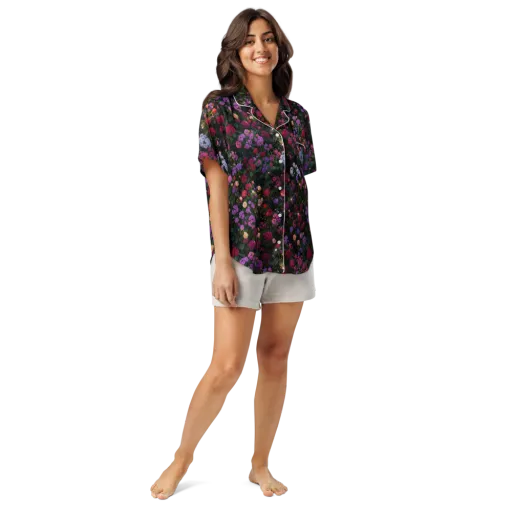 Velvet Bloom on a Women's Short Sleeve Pajama Top
