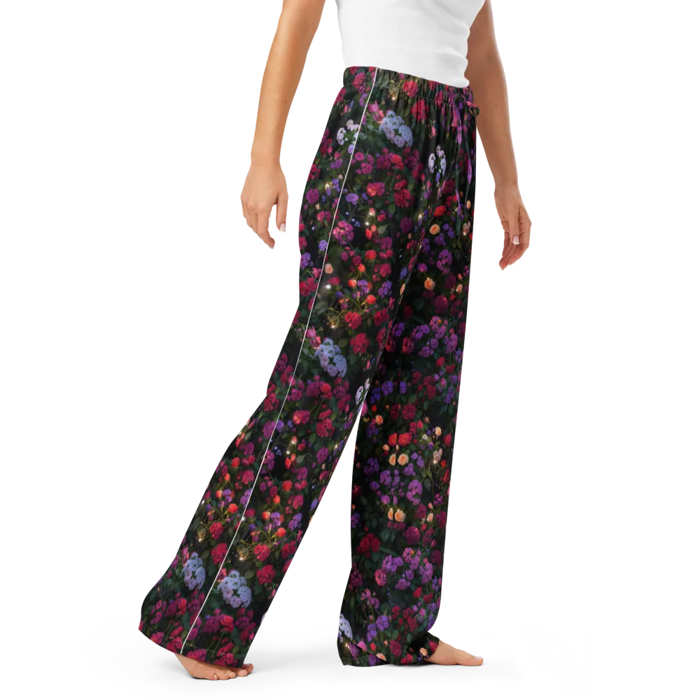 Velvet Bloom on Women's Pajama Pants — Right Front