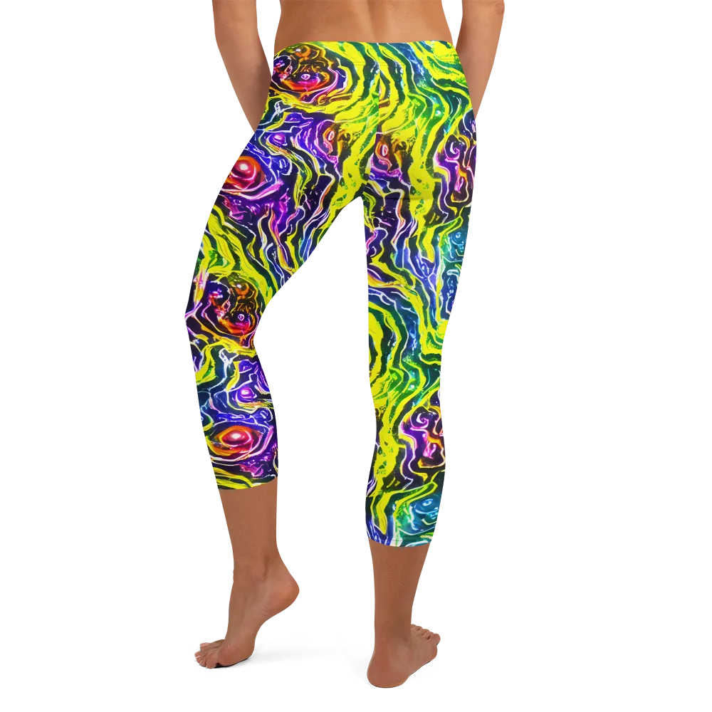 Cosmic Lava Lace on Capri Leggings — Back