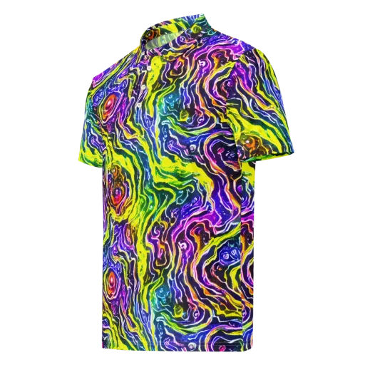 Cosmic Lava Lace on a Men's Slim Fit Polo Shirt
