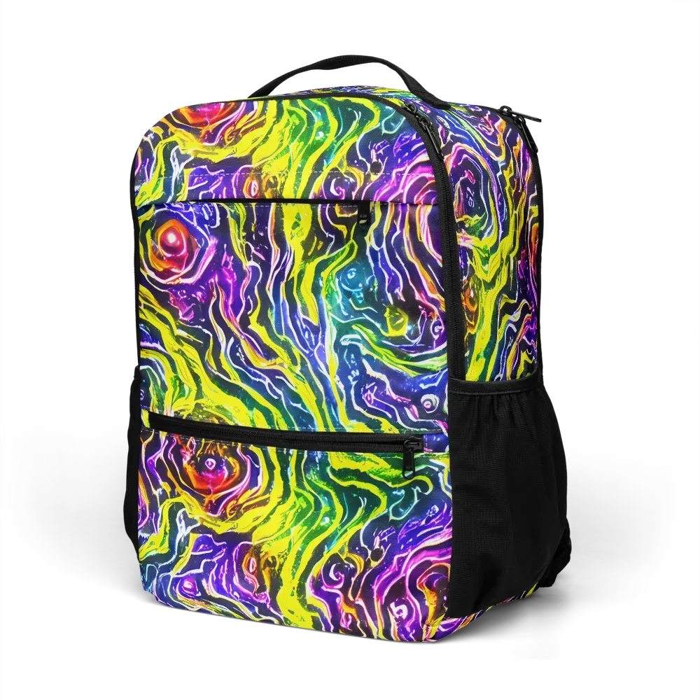 Cosmic Lava Lace on Utility Backpack — Left Front