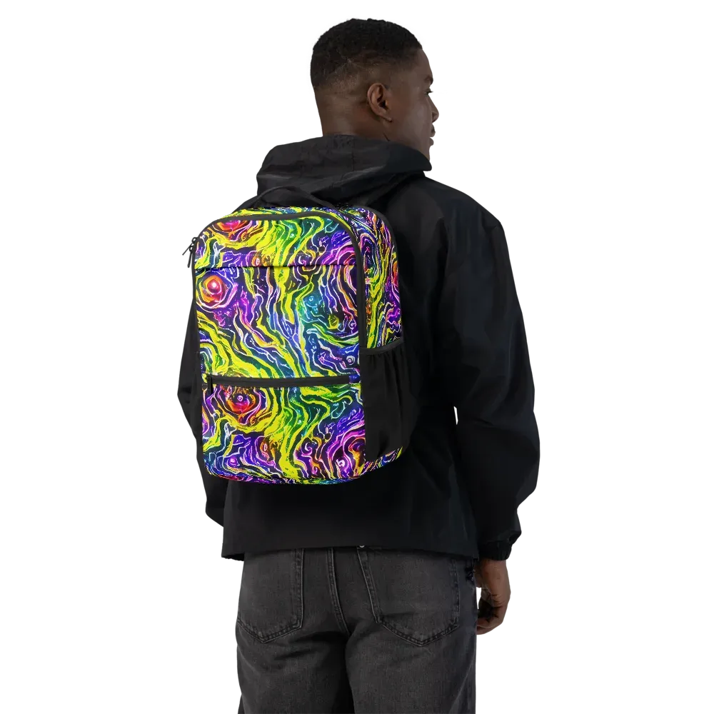 Cosmic Lava Lace on Utility Backpack — Back