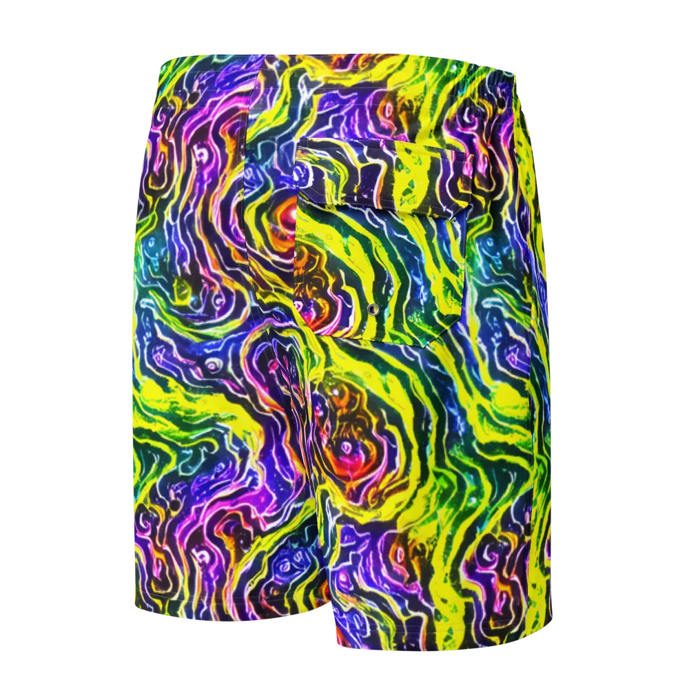 Cosmic Lava Lace on Men's Board Shorts — Back