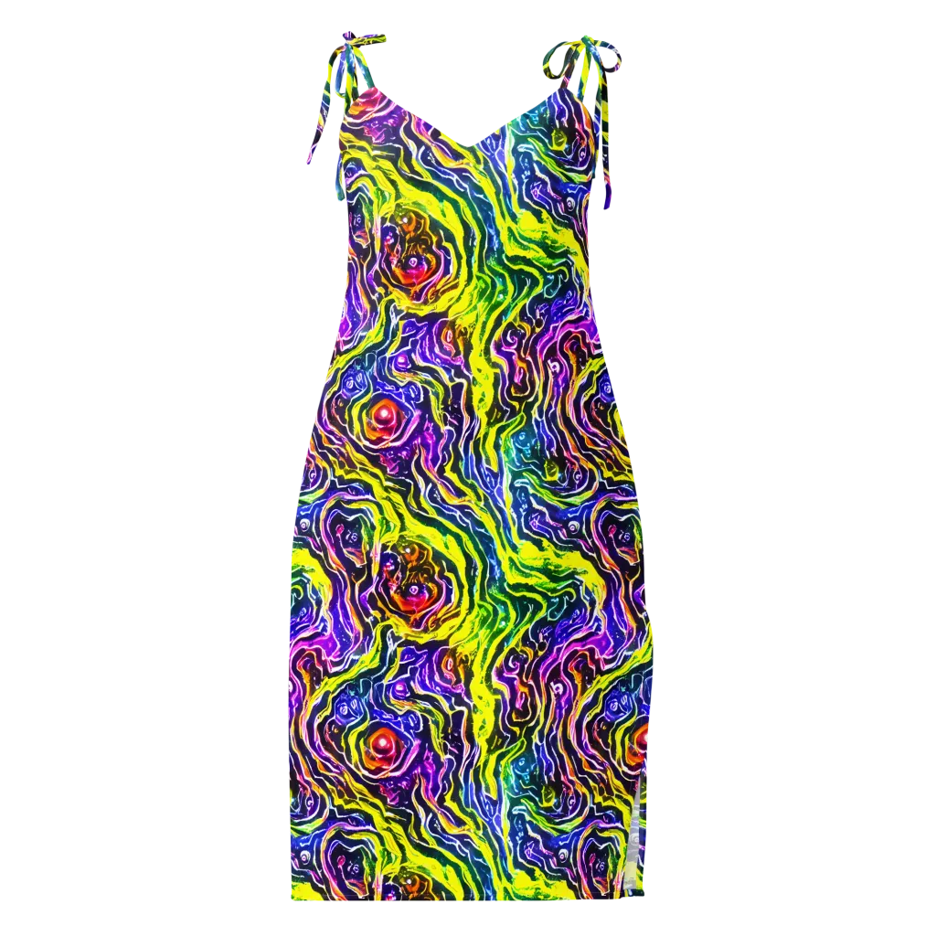Cosmic Lava Lace on Slip Dress — Front