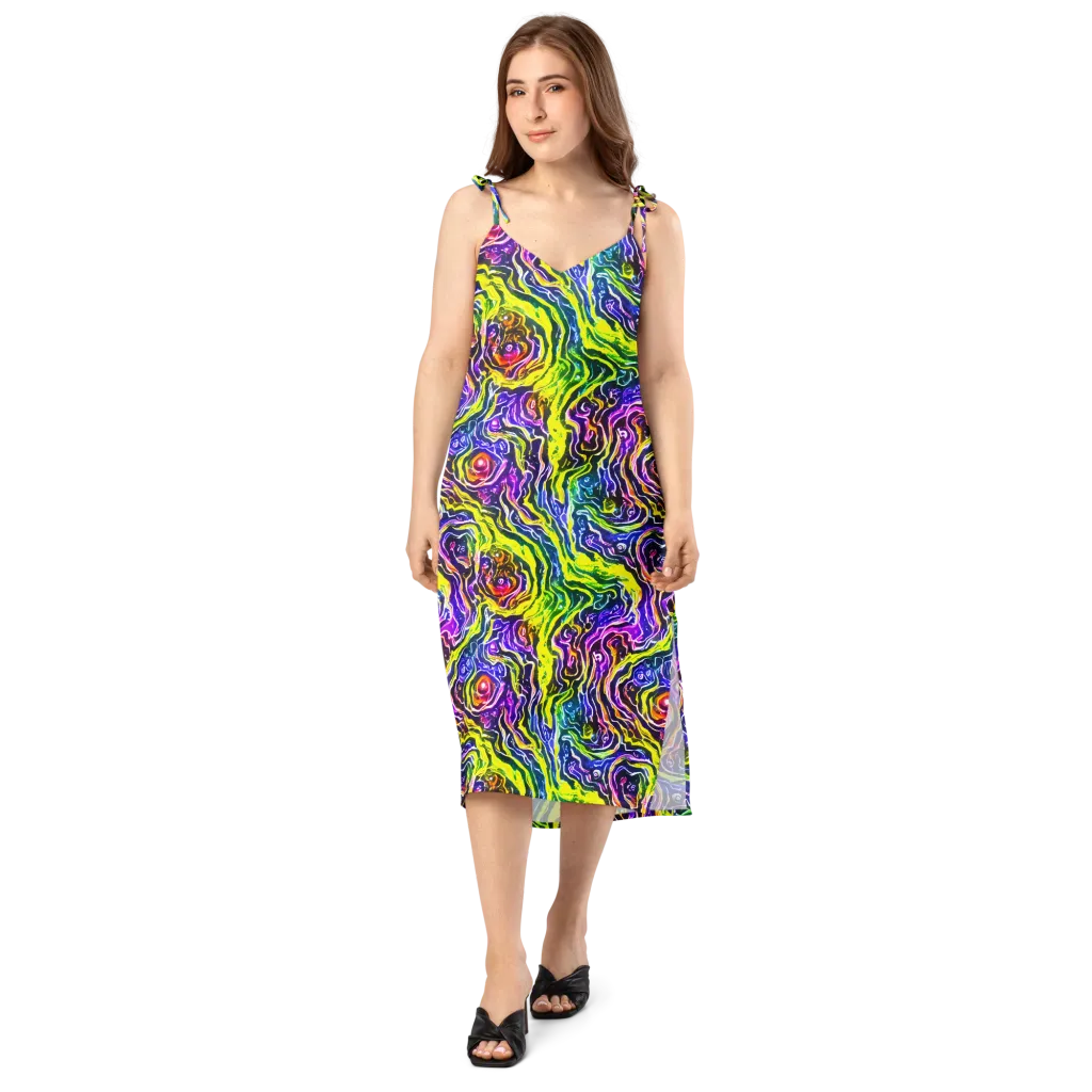 Cosmic Lava Lace on Slip Dress — Front