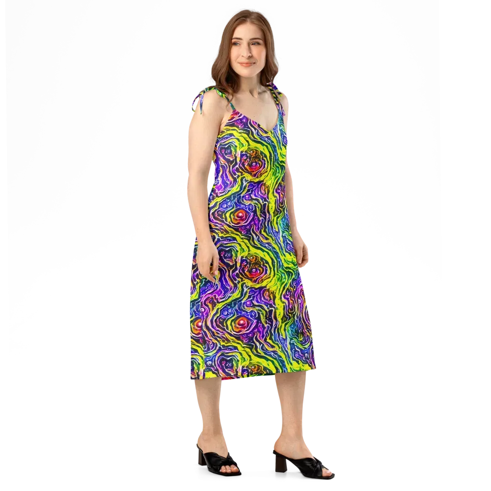 Cosmic Lava Lace on Slip Dress — Right Front