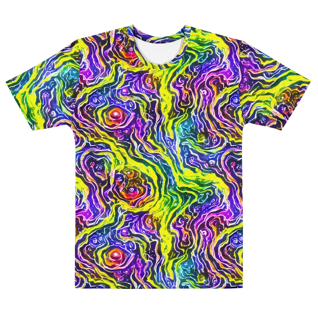 Cosmic Lava Lace on Men's Cotton Crew Neck T-Shirt — Front