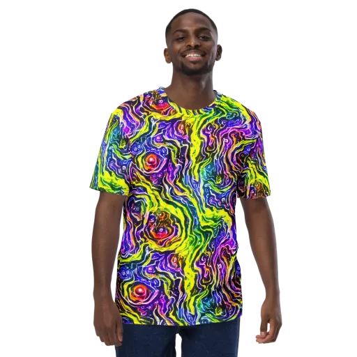 Cosmic Lava Lace on a Men's Crew Neck T-Shirt