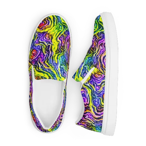 Cosmic Lava Lace on a Men's Slip-On Canvas Shoes
