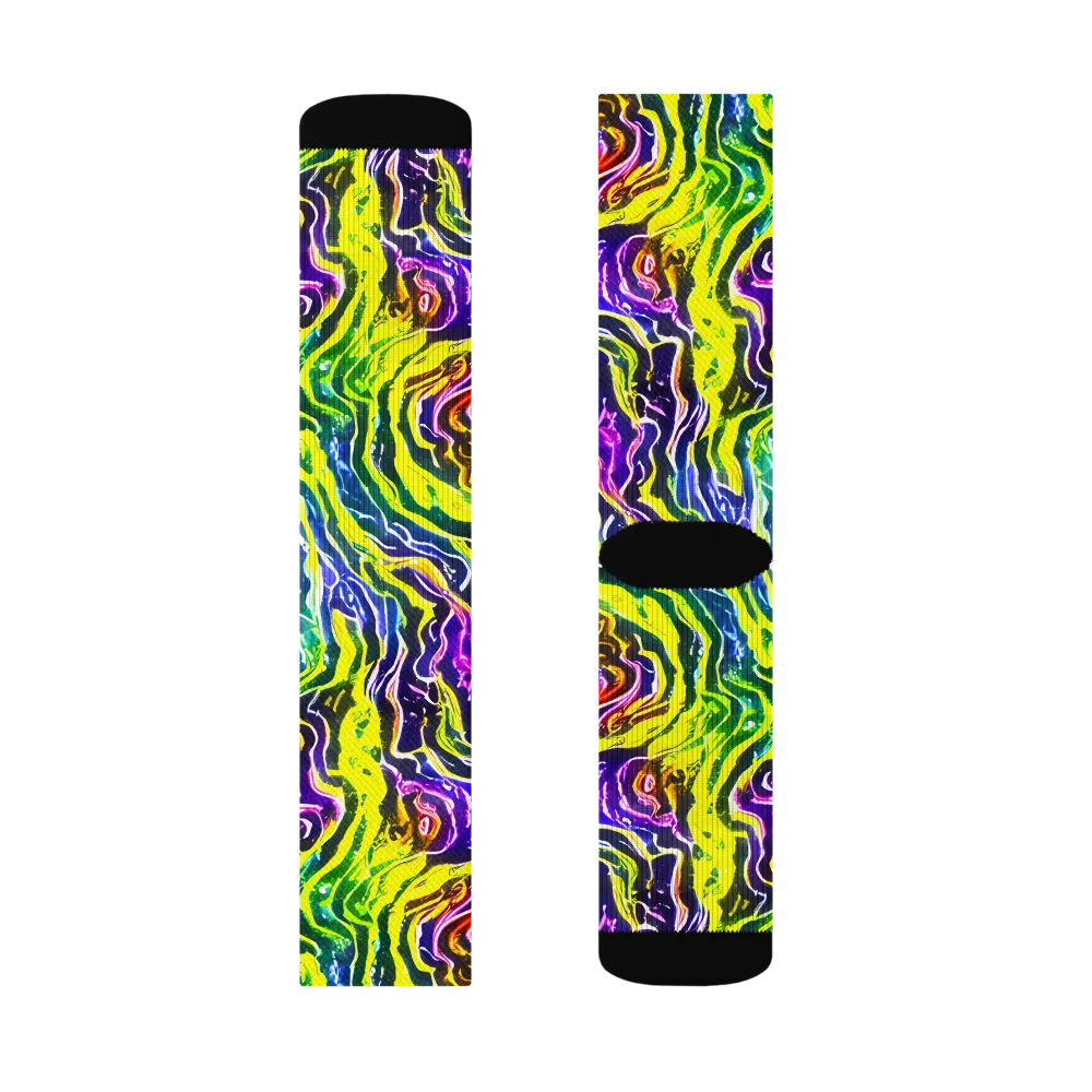 Cosmic Lava Lace on Socks — Left Sock
