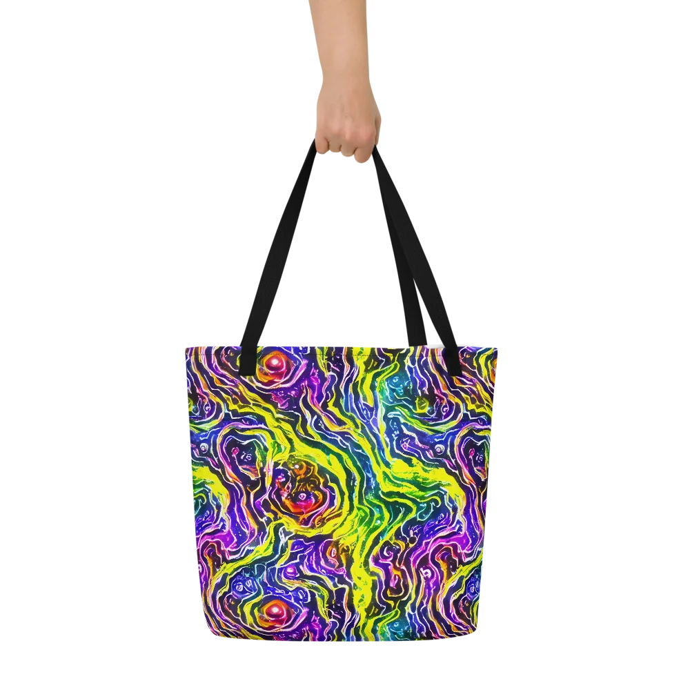 Cosmic Lava Lace on Large Tote Bag W/ Pocket — Front