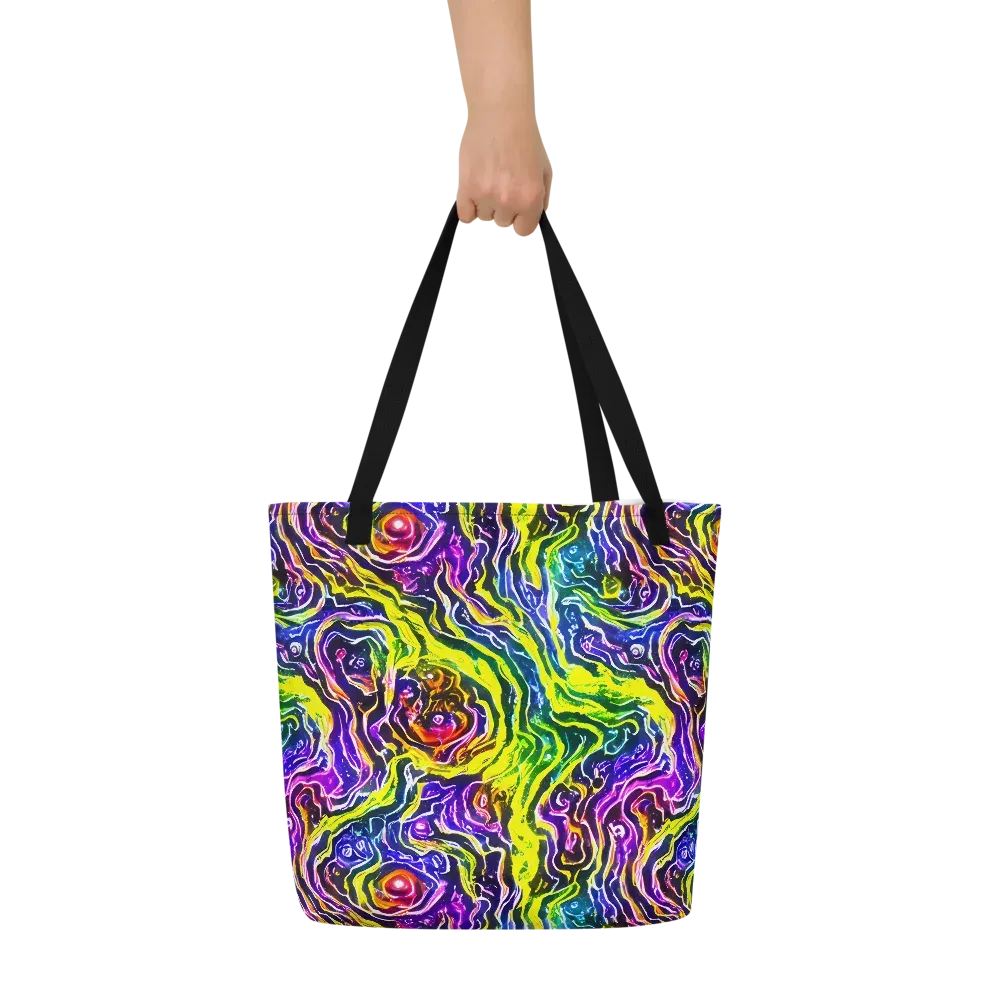 Cosmic Lava Lace on Large Tote Bag W/ Pocket — Front