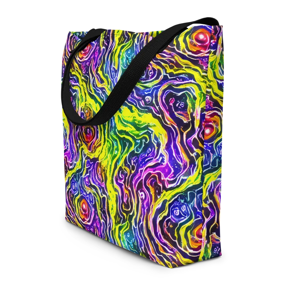 Cosmic Lava Lace on Large Tote Bag W/ Pocket — Front