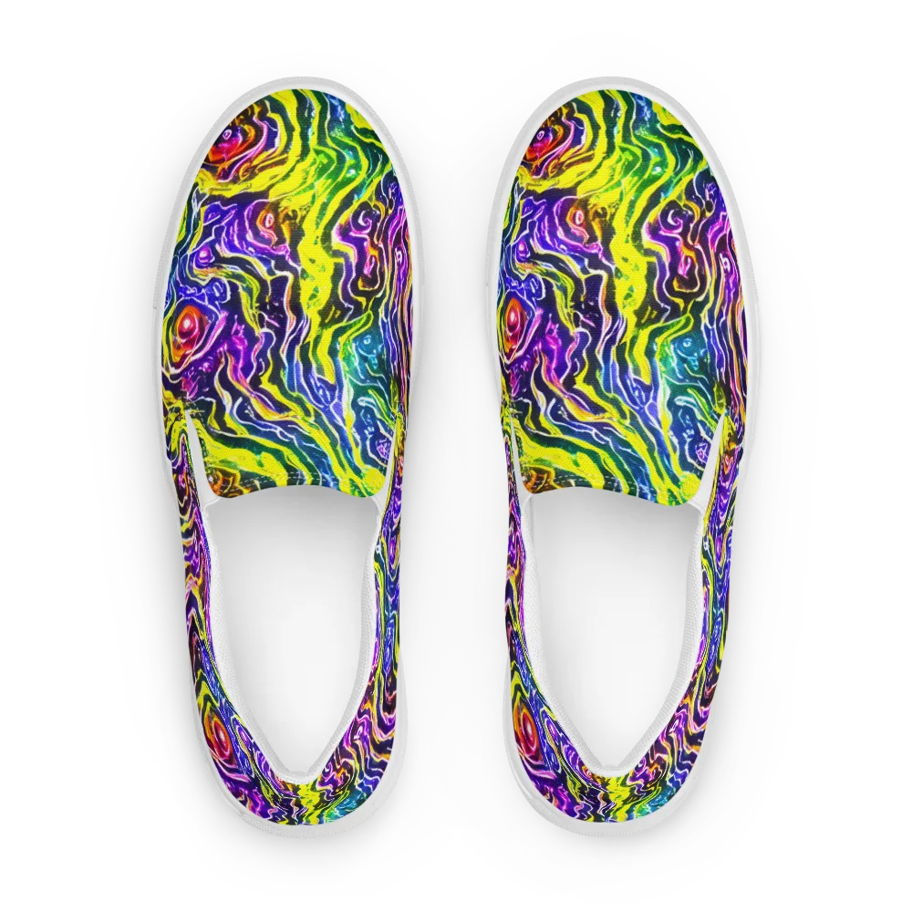 Cosmic Lava Lace on Women's Slip-On Canvas Shoes — Front