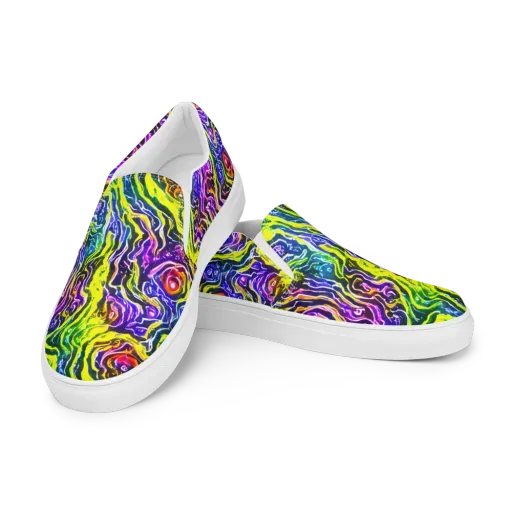 Cosmic Lava Lace on a Women's Slip-On Canvas Shoes