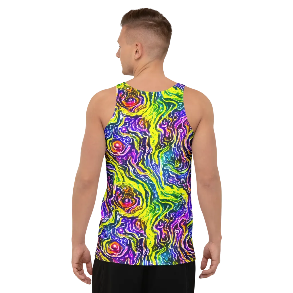 Cosmic Lava Lace on Men's Tank Top — Back