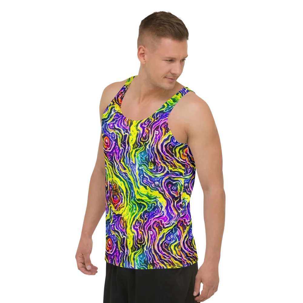 Cosmic Lava Lace on Men's Tank Top — Left Front
