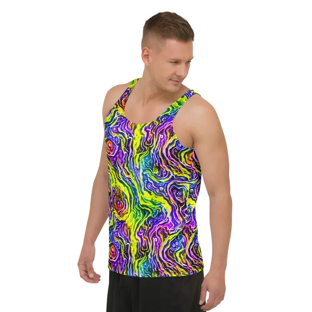 Cosmic Lava Lace on Men's Tank Top — Left Front