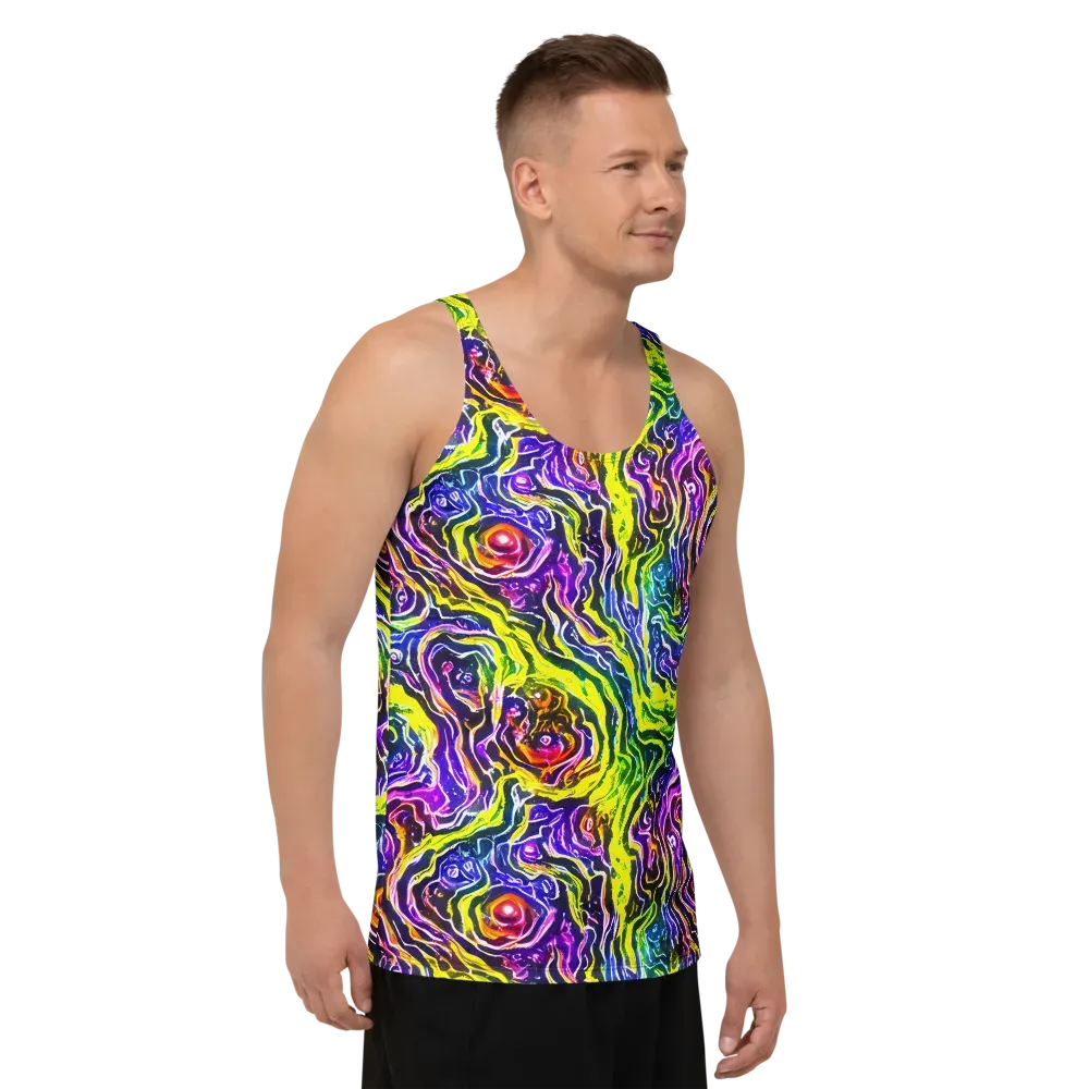 Cosmic Lava Lace on Men's Tank Top — Right Front