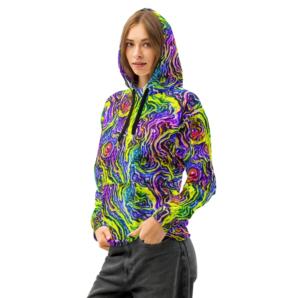 Cosmic Lava Lace on Cotton Hoodie — Left Front