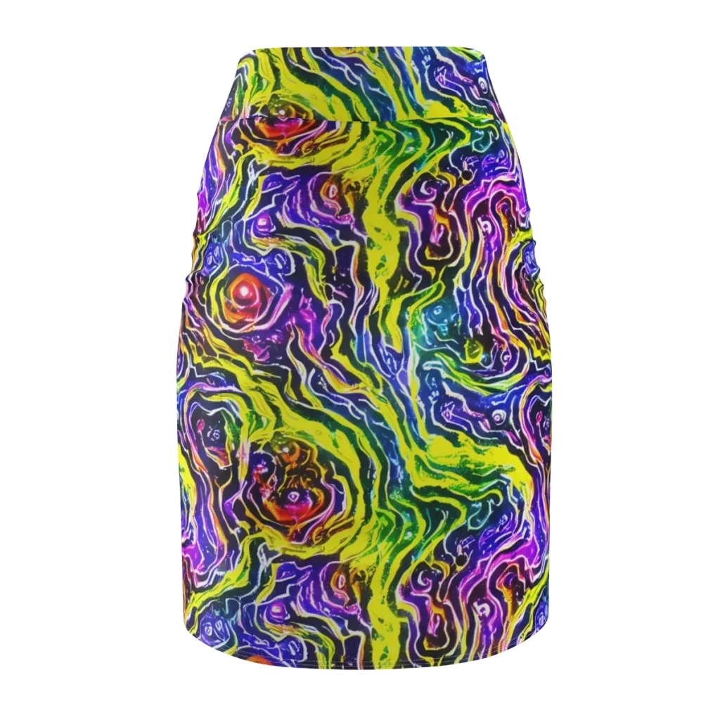 Cosmic Lava Lace on Pencil Skirt — Back