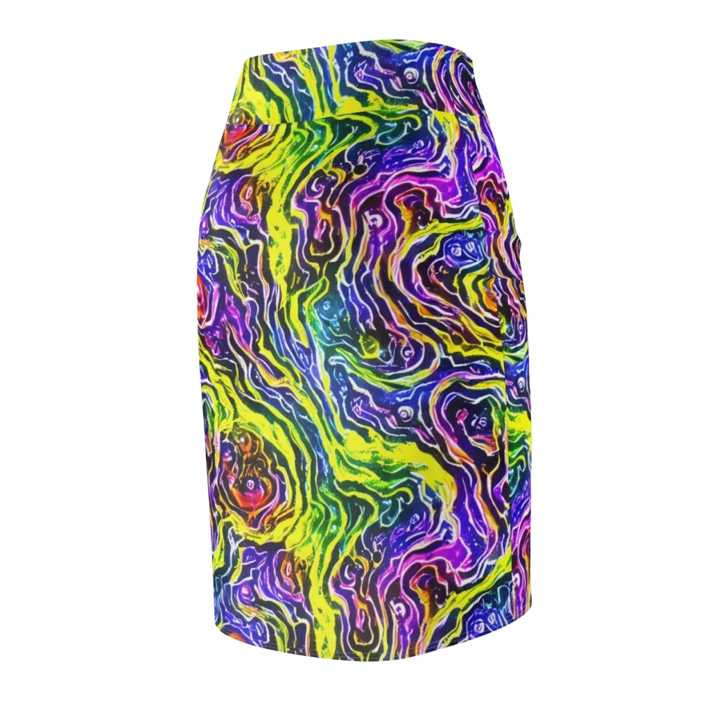 Cosmic Lava Lace on Pencil Skirt — Back Side