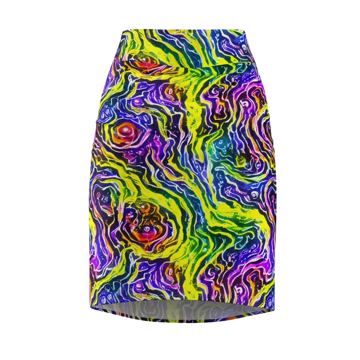 Cosmic Lava Lace on Pencil Skirt — Front