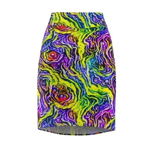 Cosmic Lava Lace on a Pencil Skirt