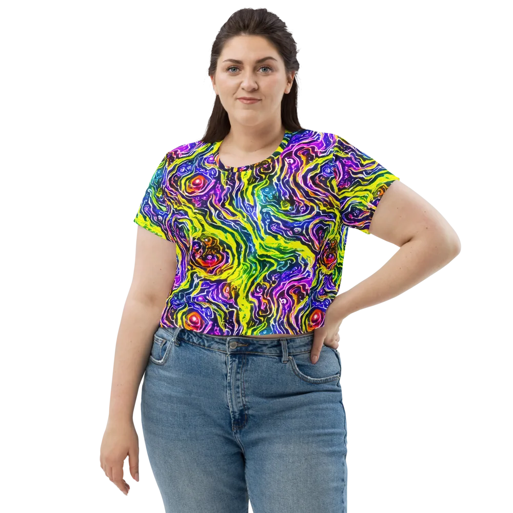 Cosmic Lava Lace on Crop Tee — Front