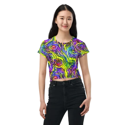 Cosmic Lava Lace on a Crop Tee