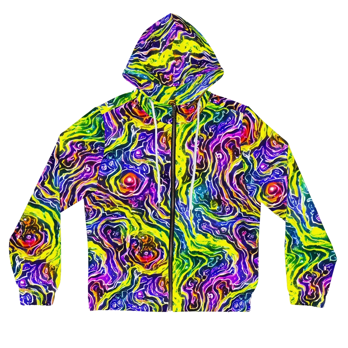 Cosmic Lava Lace on Women's Full-Zip Hoodie — Front
