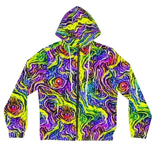 Cosmic Lava Lace on a Women's Full-Zip Hoodie