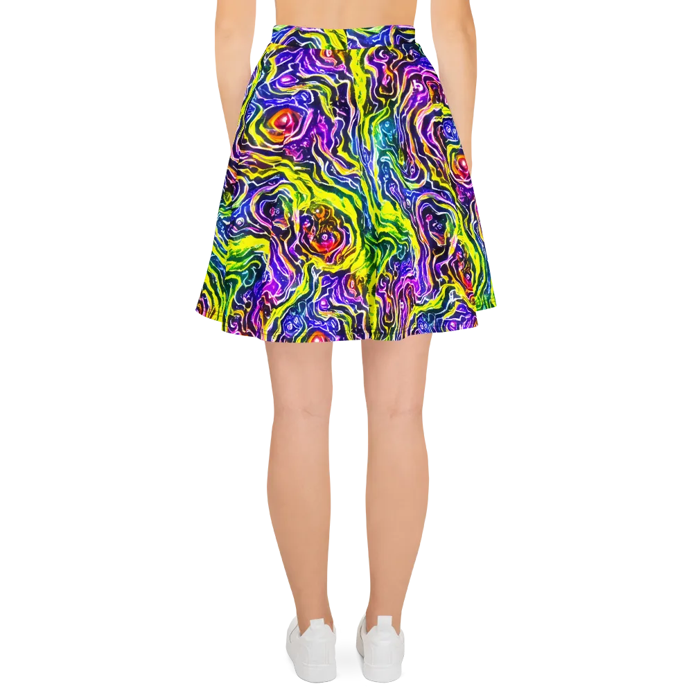 Cosmic Lava Lace on Skater Skirt — Back
