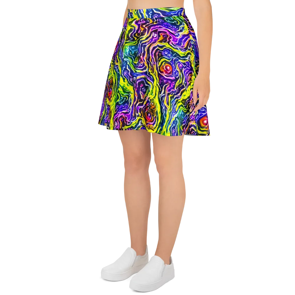 Cosmic Lava Lace on Skater Skirt — Left